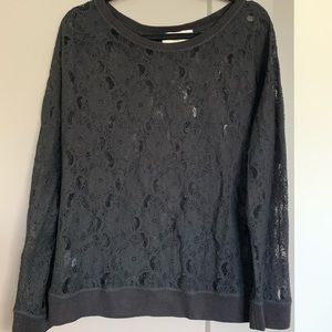 Lace sweatshirt fit top